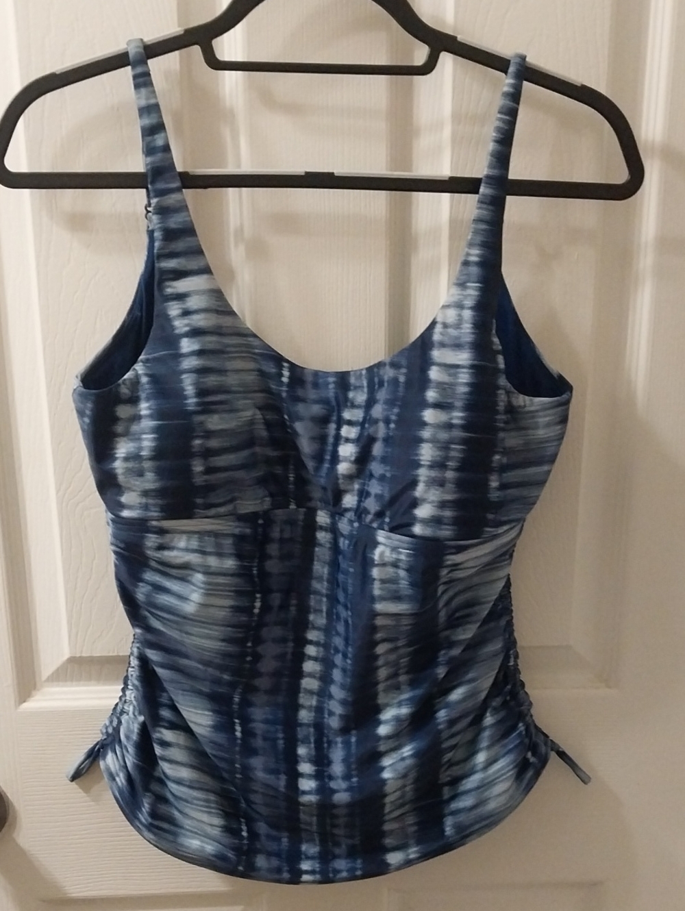 Women's Prana Tankini Top Blue Tie-Dye -Large
